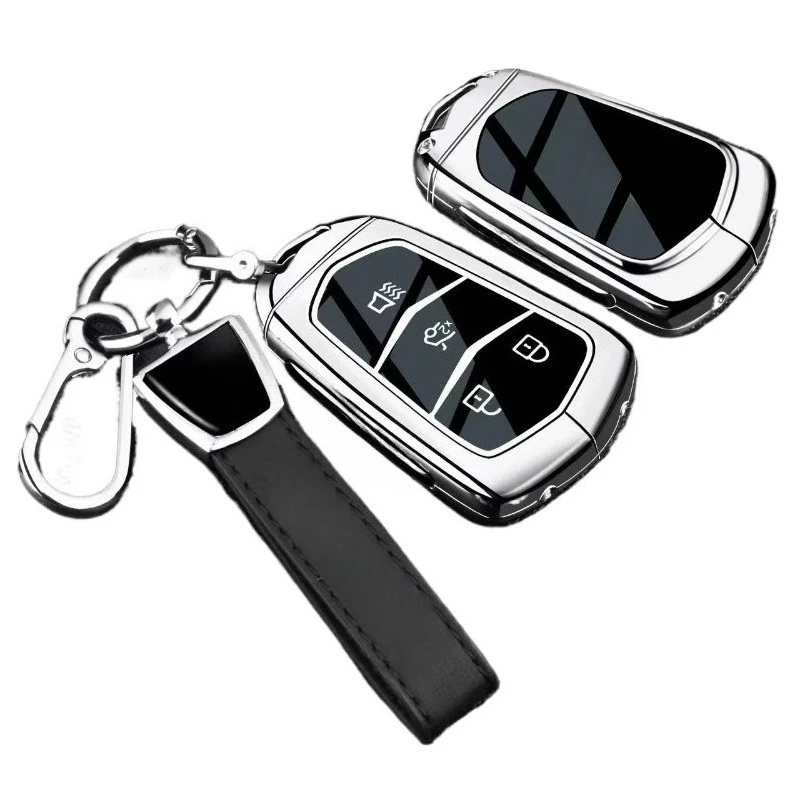 

Zinc Alloy Key Fob Cover for Cadillac XT5/CT4/CT5/GT4/XT4/IQ/CT6/XT6, Heavy Duty Metal Protective Case Shell with Keychain