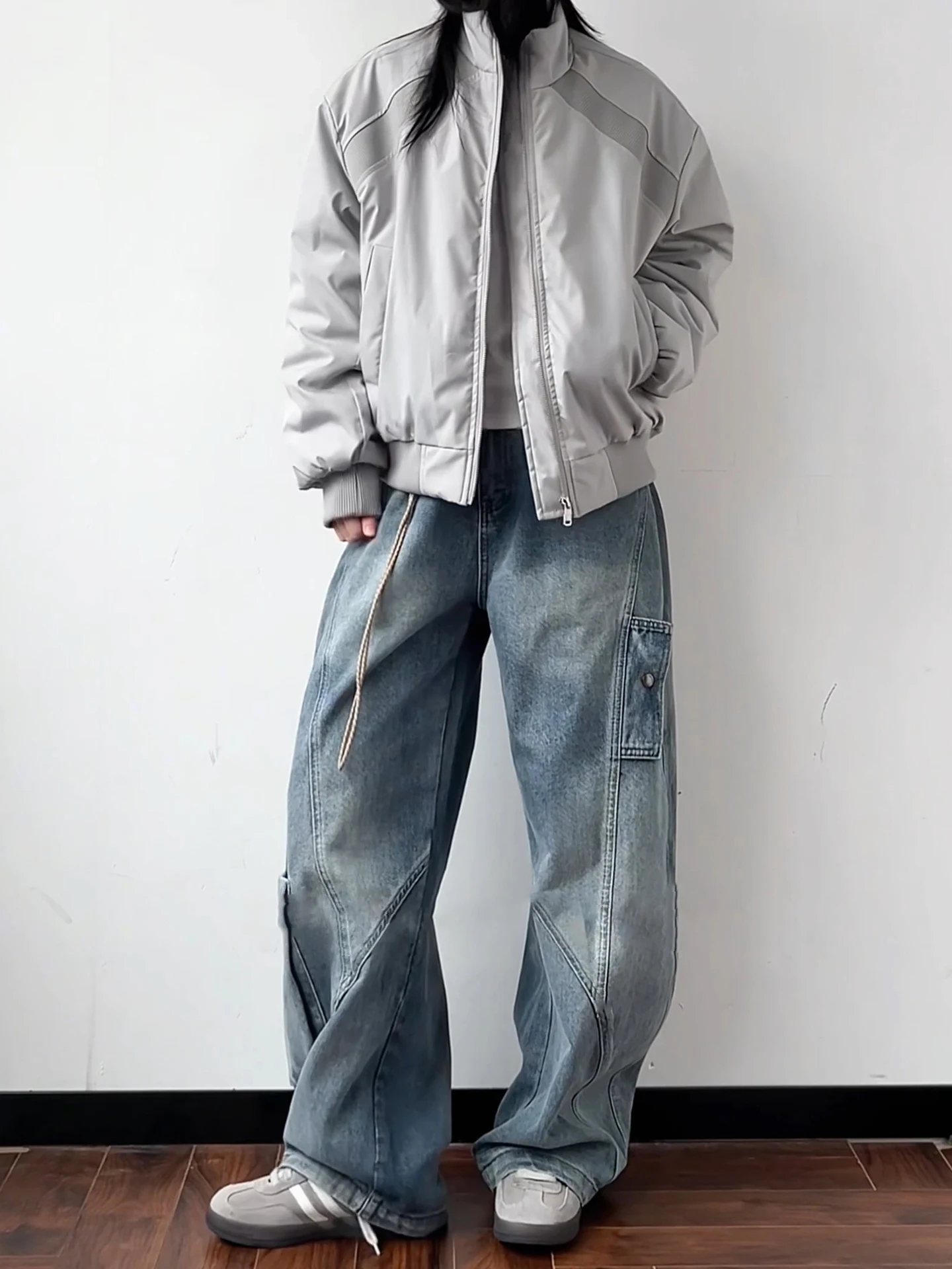 

Утепленная мужская зимняя куртка-бомбер из хлопка с воротником-стойкой в американском стиле, свободного кроя, теплая, верхняя одежда