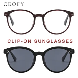 CEOFY Polarized Sunglasses Women Men Magnetic Clip On Sunglasses Sun Glasses Men Women Sunglass Round Glasses Frame Of Eyeglasse