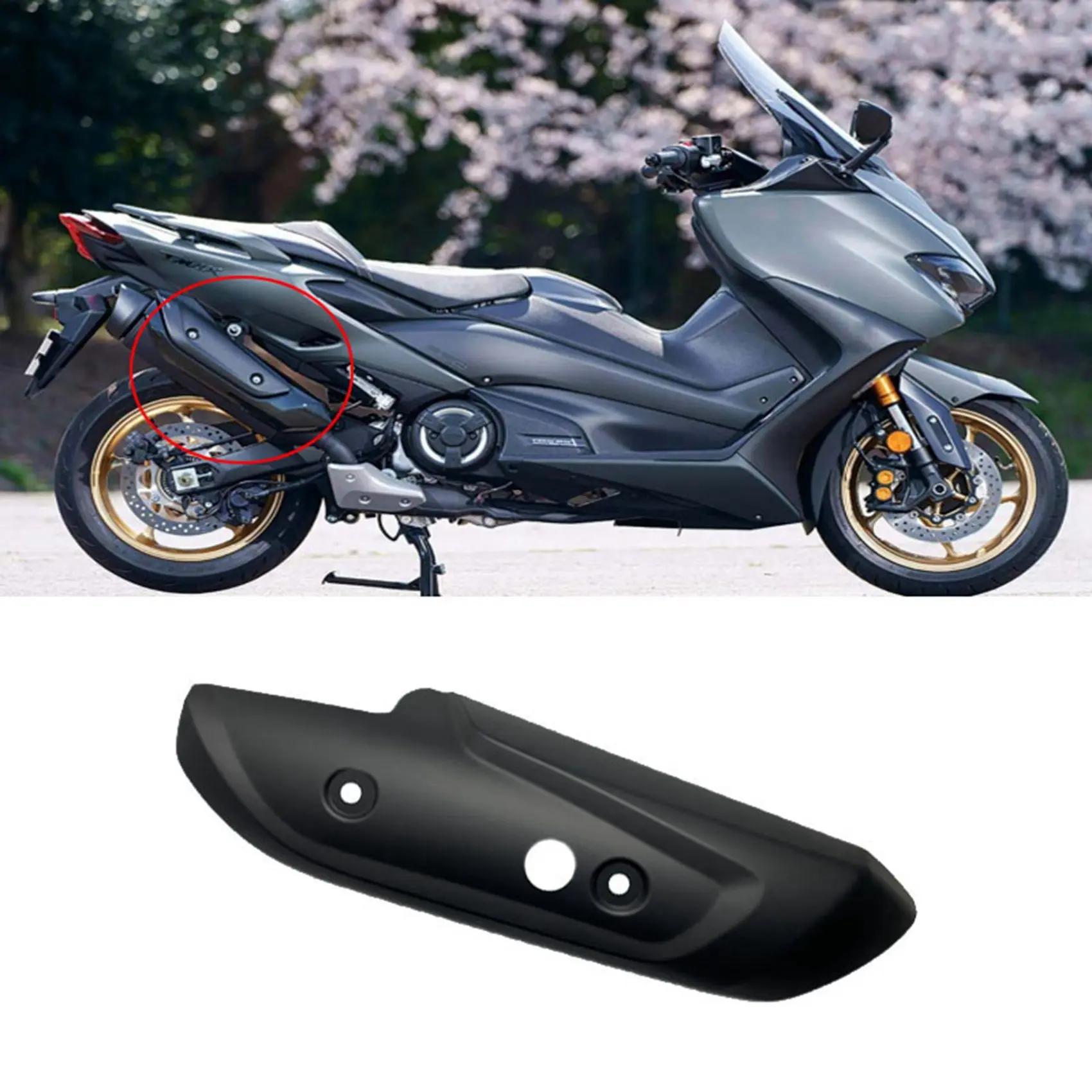 Motorcycle Exhaust Muffler Pipe Heat Shield Cover Protector Fit for YAMAHA T-MAX 560 2020 TMAX 530 17-19 Long Style