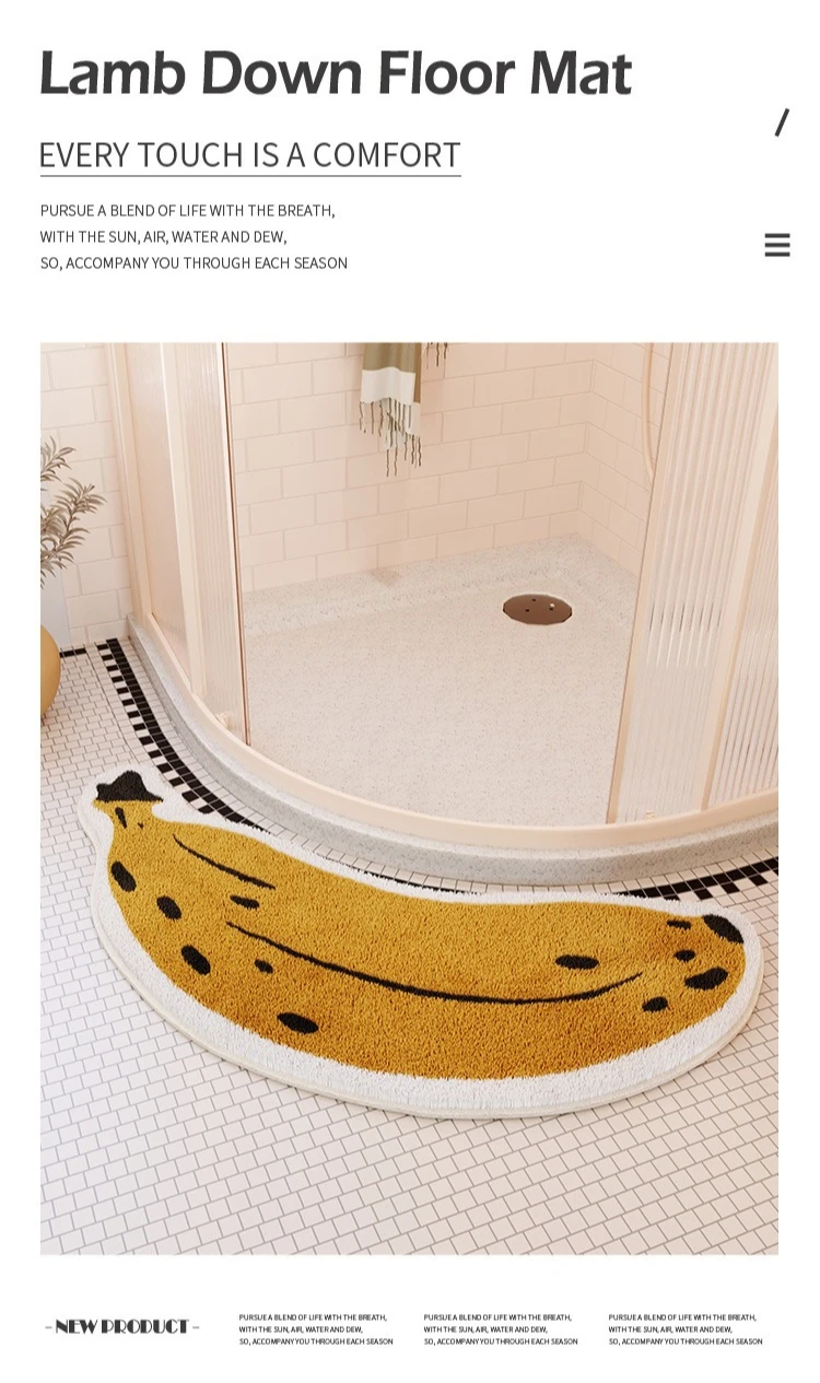 

Artificial Cashmere Bath Mat Curved Bath Mat Fan-Shaped Bath Mat Waterproof Foot Mat Non-Slip Quick-Dry Rug