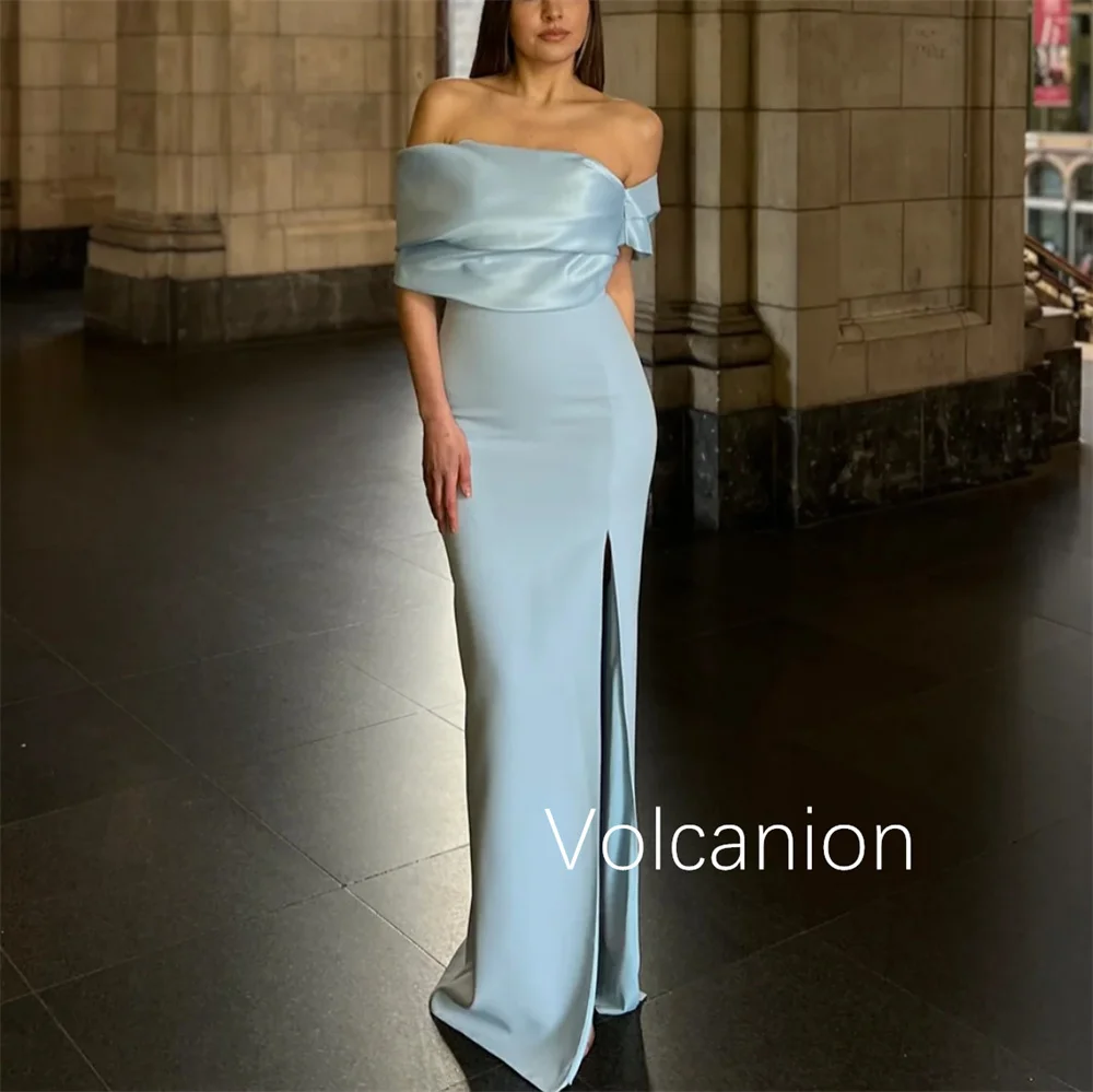 カスタマイズされたジャージプリーツシースオフショルダーロングドレスオーダーメイド機会イブニングエレガントシンプルモダンスタイル