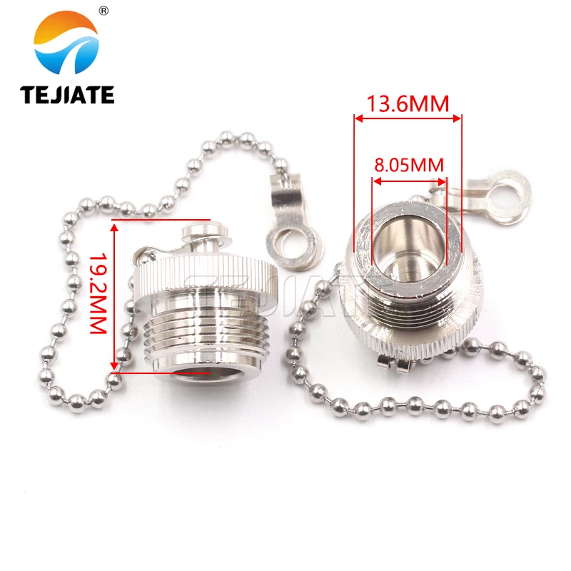N type dust cap N type plug with chain full copper waterproof cover L16 protective cover N type plug male/female image 4