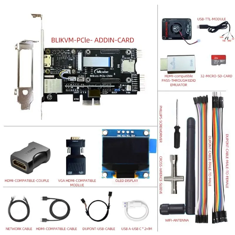 Imagem -06 - Blikvm-tela Oled para Raspberry pi Tela Oled Servidor o & m com Compatível com Poe Hdmi o & m Canal v2 Pcie Kvm sobre ip Cm4