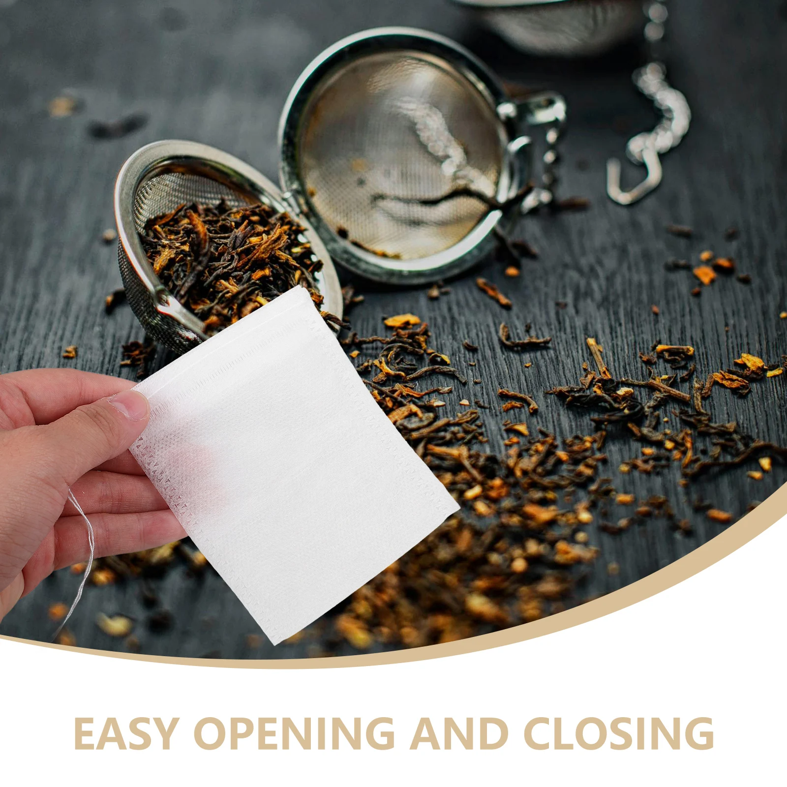 

300pcs Non Woven Tea Bags Disposable Drawstring Filter Coffee Pouches Infuser Sachet Loose Leaf Strainer Bag Travel