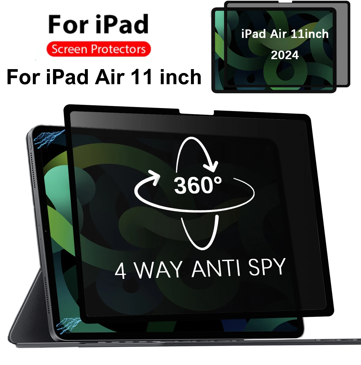 

For iPad Air 11 inch 360° Removable Privacy Protect Screen Coverage Tablet Film Anti-peep Film Anti-glare/Blue light/Spy Film