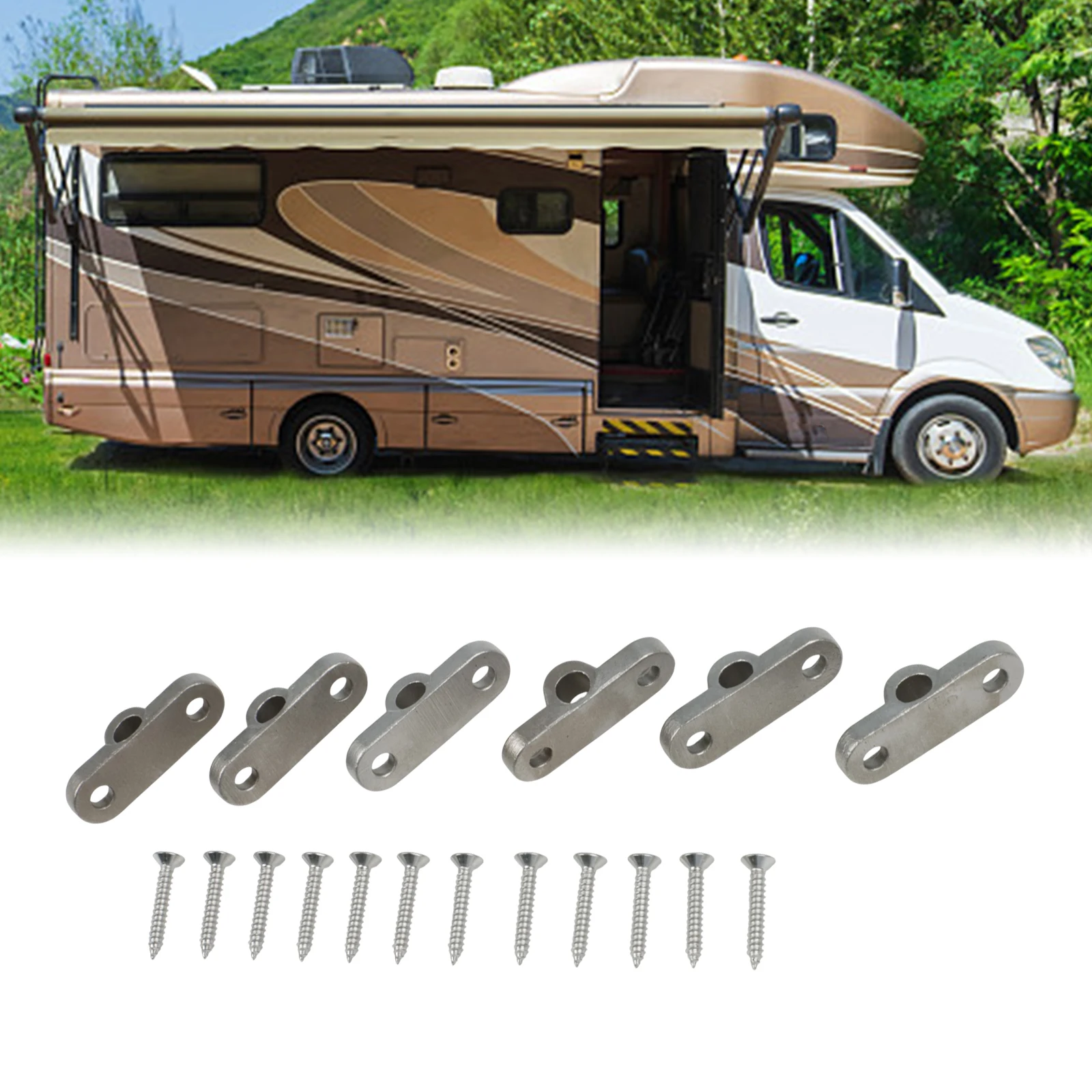 

6pcs Stainless Steel Awning Eyelets Wall Eyelets For Caravan For Motorhome Tent RV Accessories