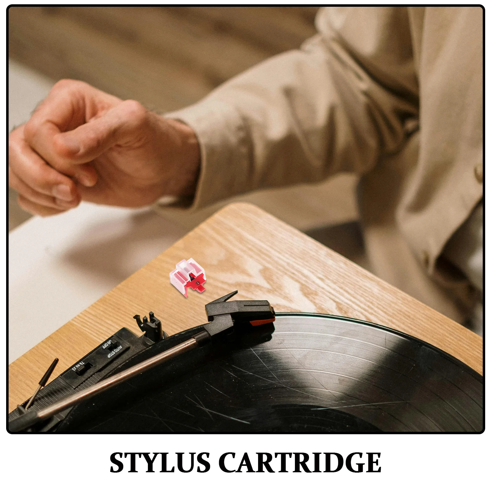 Replacement Stylus for Turntable Cartridge Record Player Needle Vinyl Records Phonograph Needle Red Conical Tip High-Fidelity