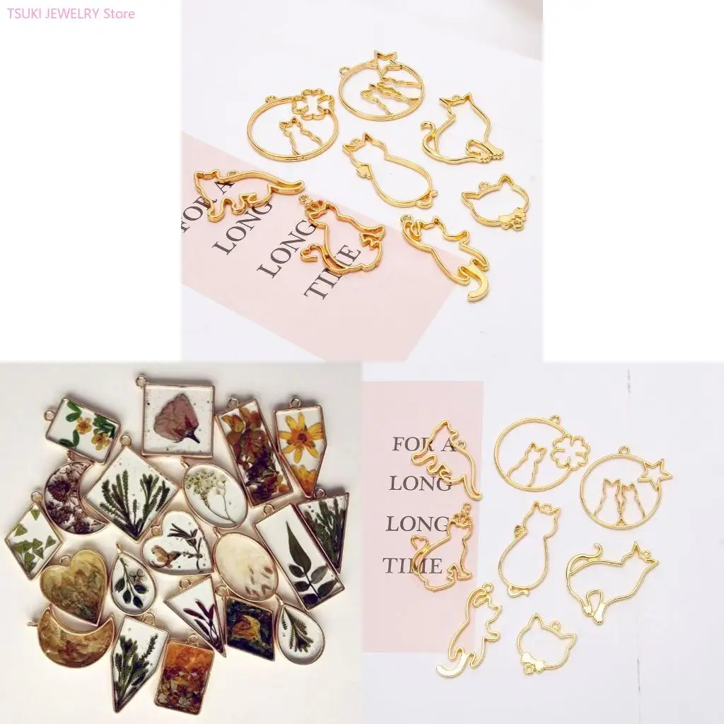 

62KE 8 шт./компл. для креативных полых подвесок для кошек, милые подвески в форме котенка, смола Mol