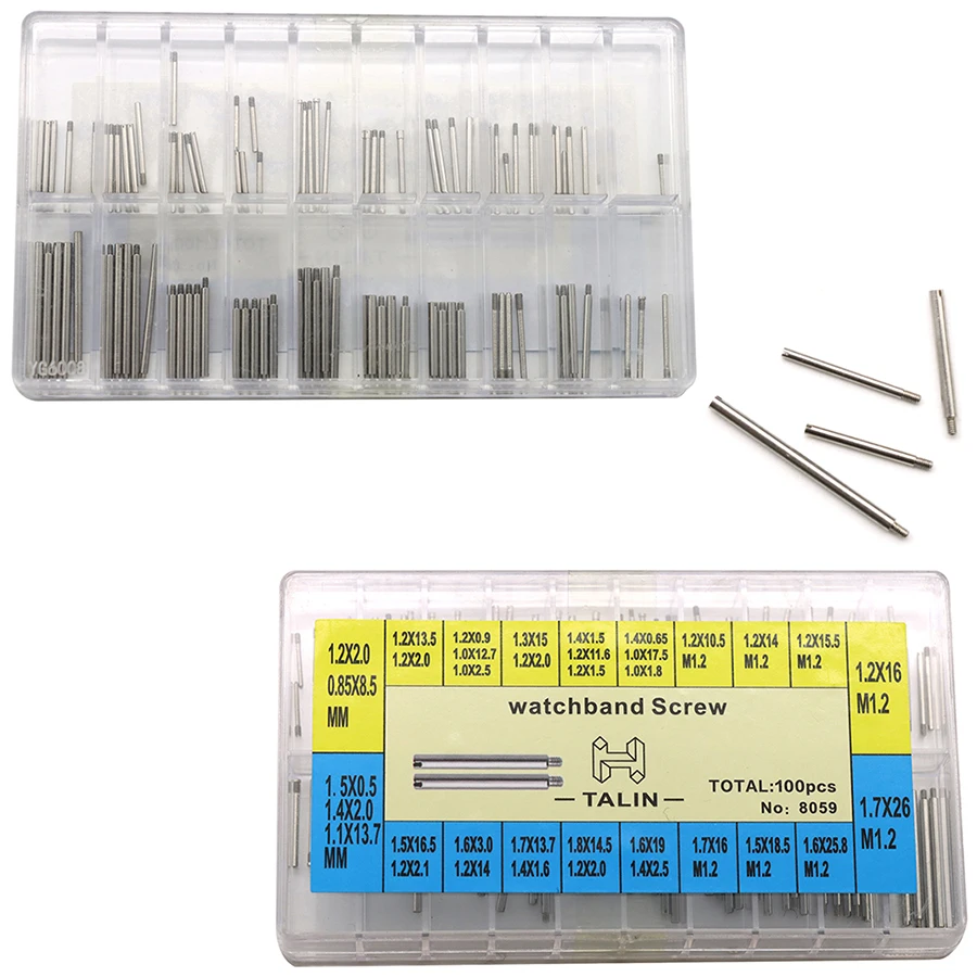 Conjunto de caixa de acessórios para relógio, submarinista série fantasma de água, haste de parafuso de aço inoxidável, haste de relógio 8059, eixo de conexão de pulseira