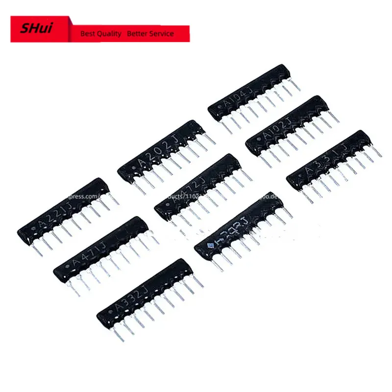 10PCS A09-103/102/472/104 SIP-9  Commoned Resistor Network Array 9PIN  (1K 2K 3.3K 4.7K 10K 22K 100K 33K 47K 100R 220R 470R 330R