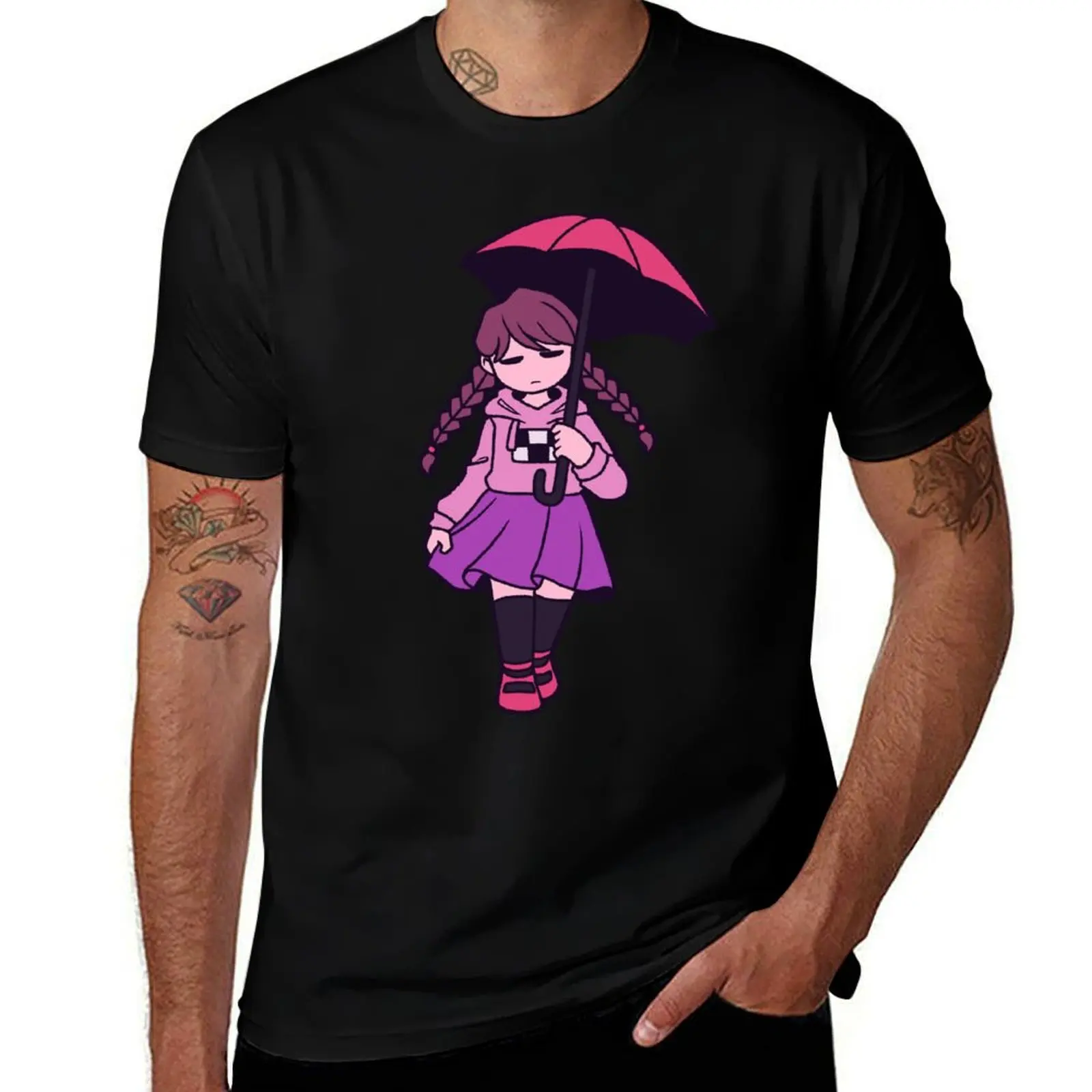 

Yume Nikki Umbrella Effect T-Shirt t shirt for man men t shirt cotton 100% T-Shirt
