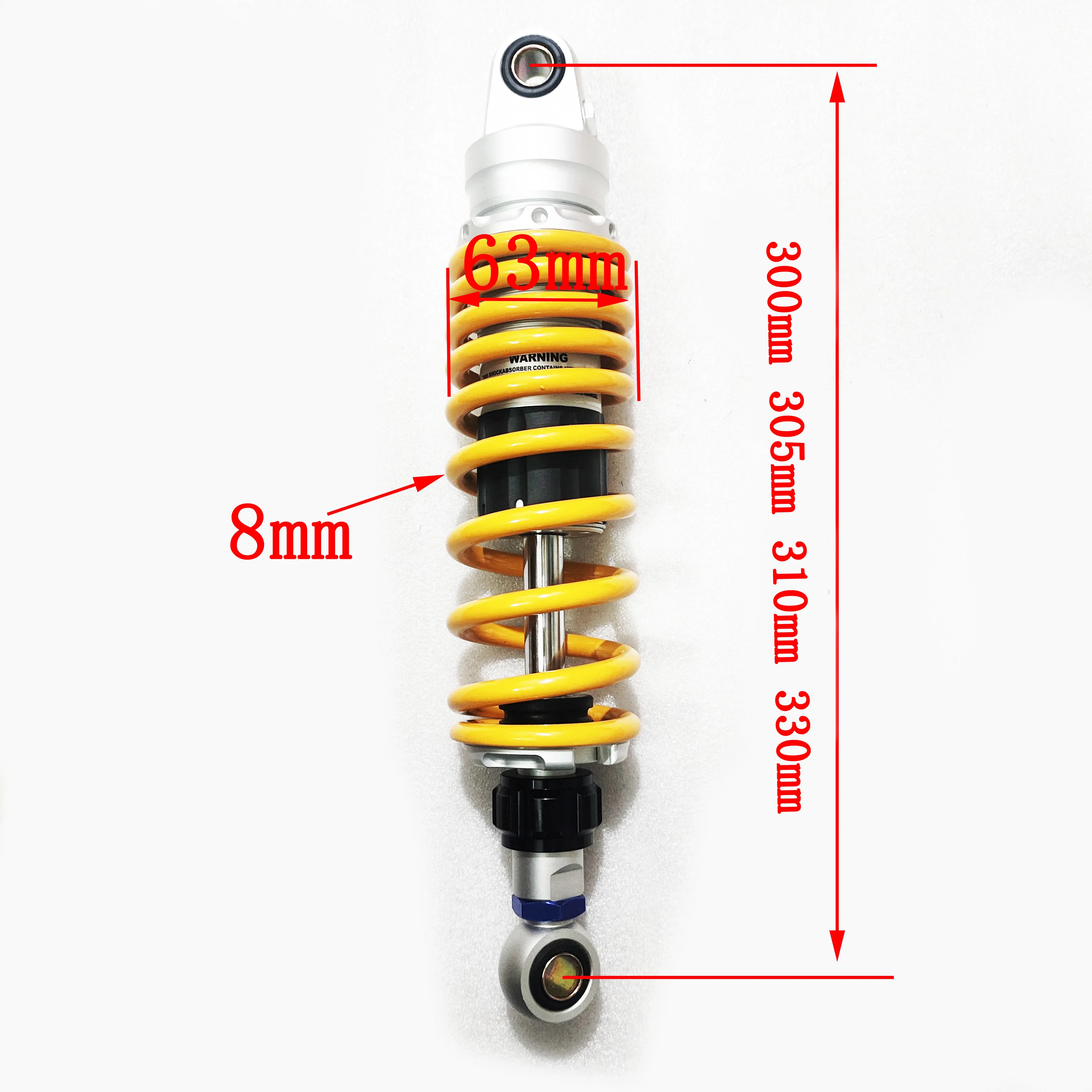 2pcs 300mm 305mm 310mm 330mm 8mm spring Suspension Adjust Motorcycles Shock Absorbers for Honda Yamaha Suzuki Kawasaki