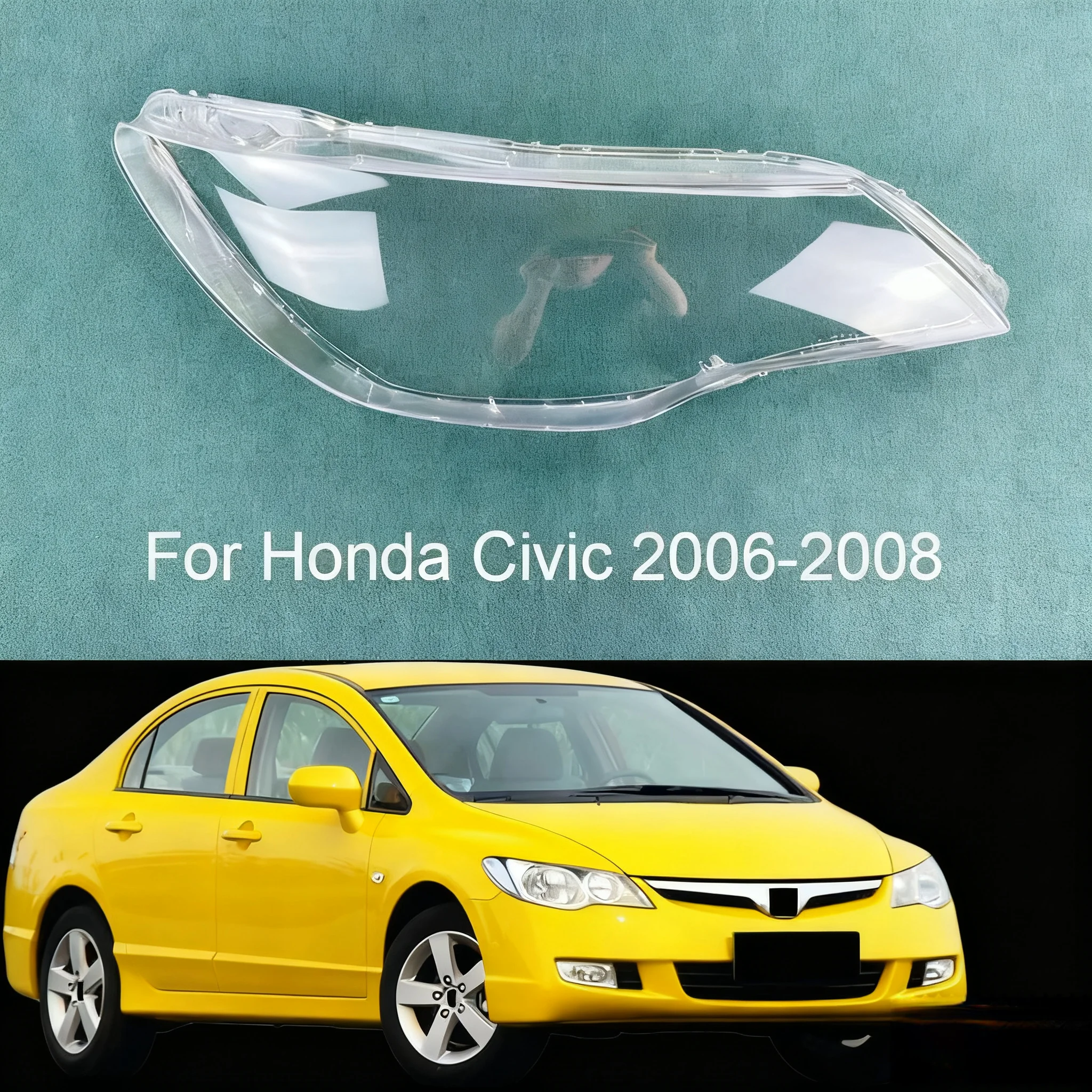 

Car Front Headlight Clear Lens Lamp Shade Shell Cover For 2006 2007 2008 Honda Civic FD