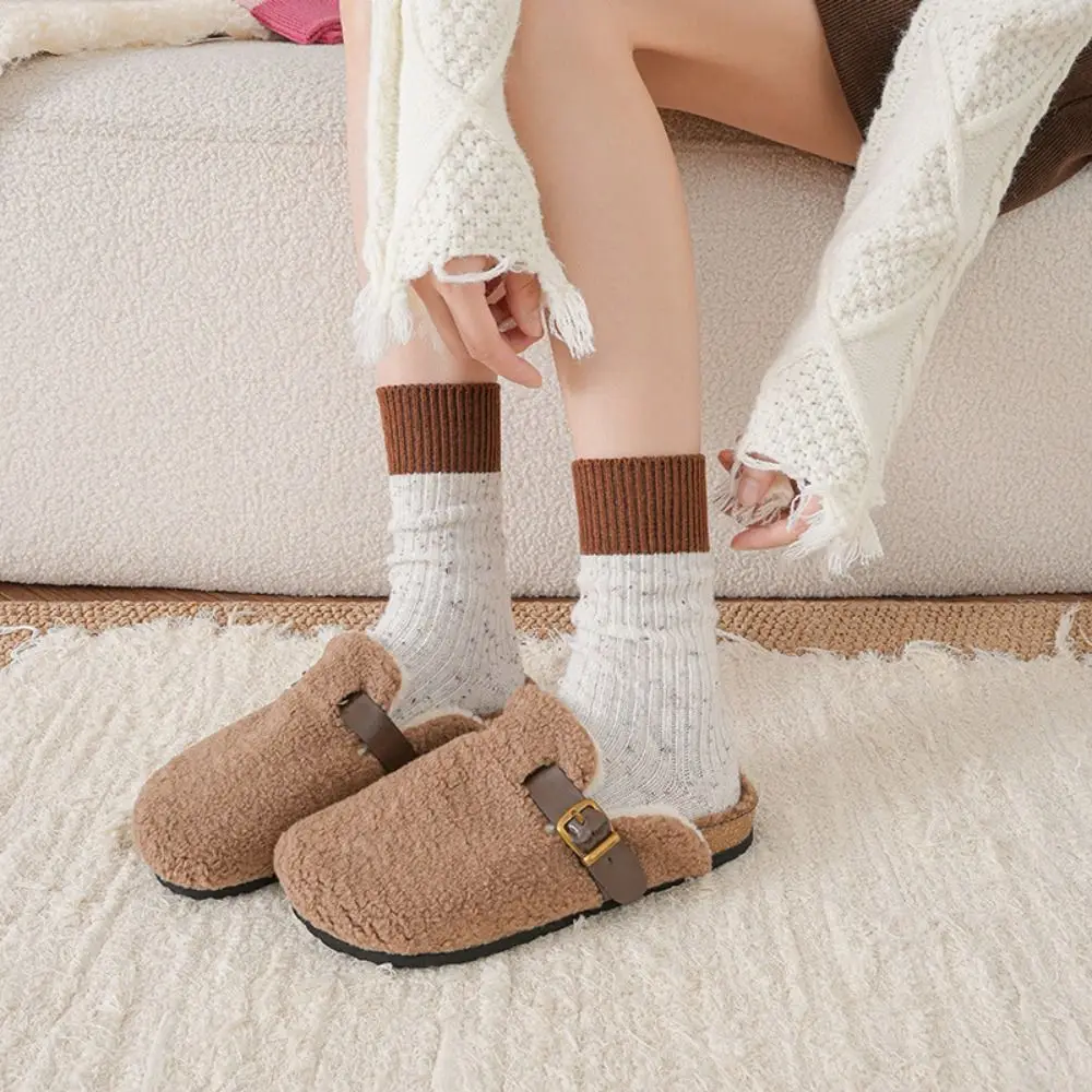 Cute Thick Warm Socks Soft Breathable Mixed-color Dot Women Stockings Cotton Colored Socks Autumn Winter