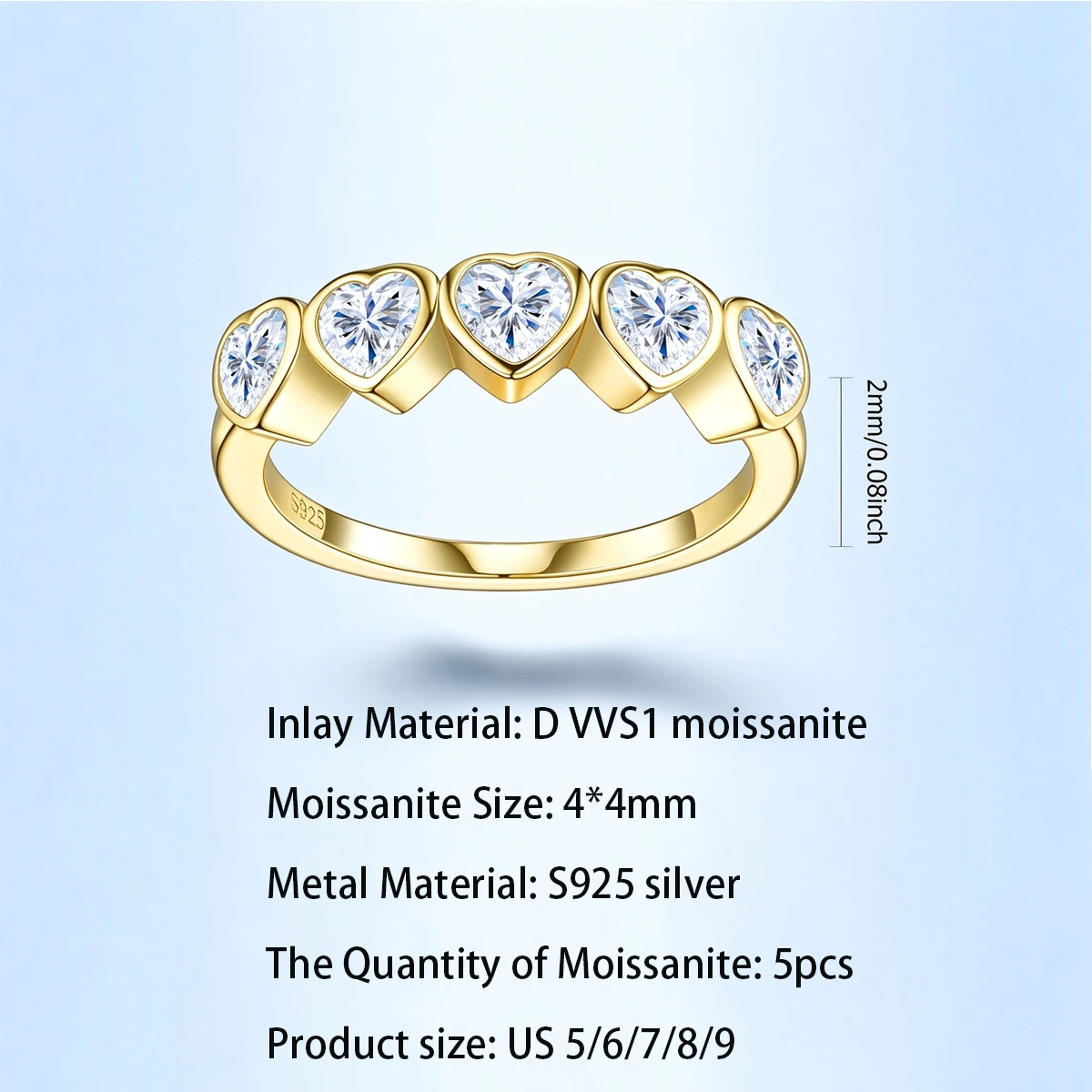 S925 Silver Heart Moissanite Ring D Color VVS1 Promise Women Wedding Anniversary Engagement Band Sparkling Fine Jewelry Gift