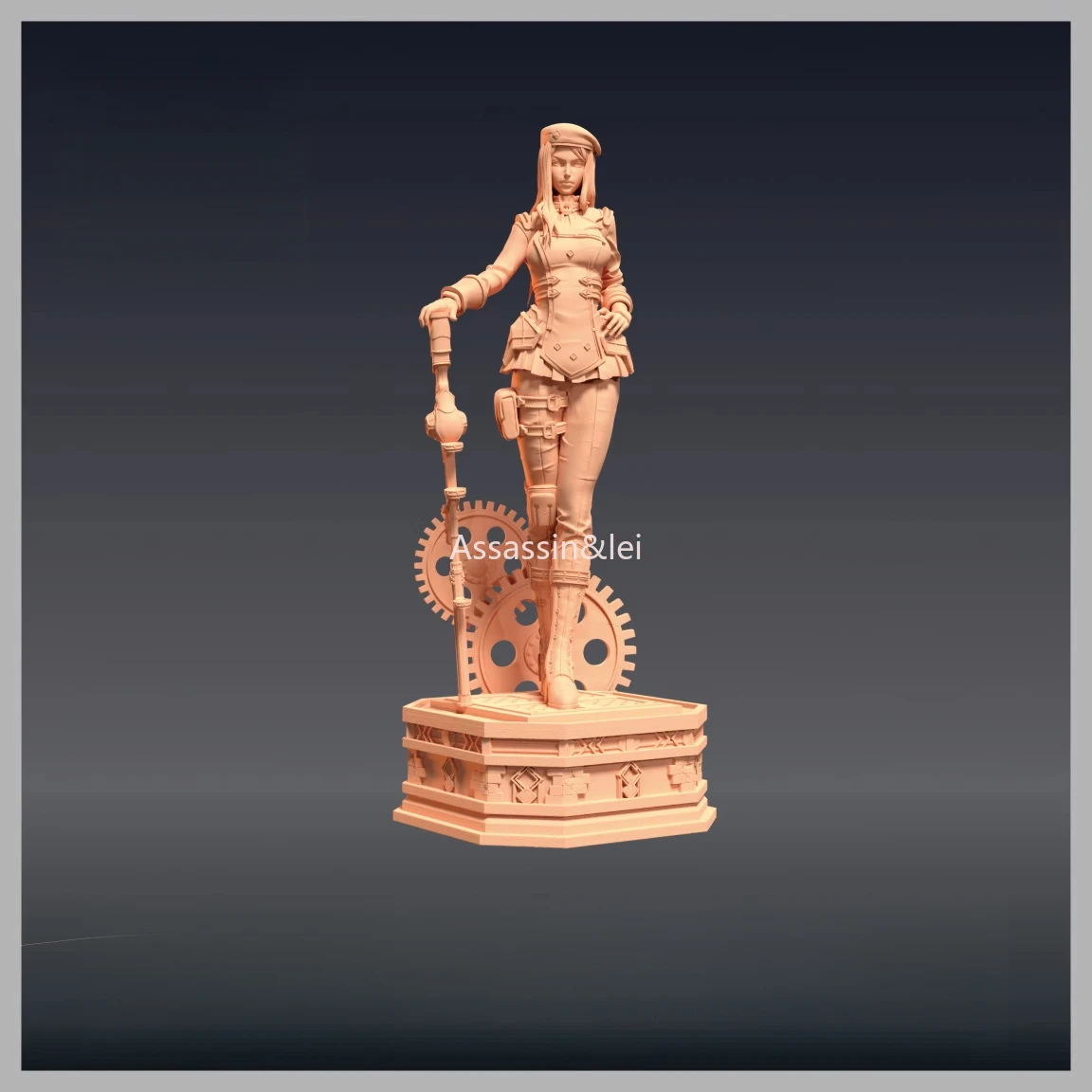 LOL Game animation peripheral figure the Sheriff of Piltover Caitlyn Kiramman 3D resin printing model unpainted white mold 1/12