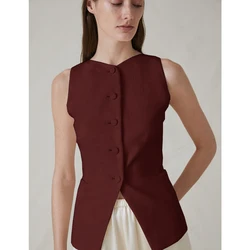 Slim-Fit Vest Voor Dames, Casual En Comfortabel Woon-Werkverkeer, Modieuze Zomerkleding, Elegant Gedragen Binnen-En Buitenjassen