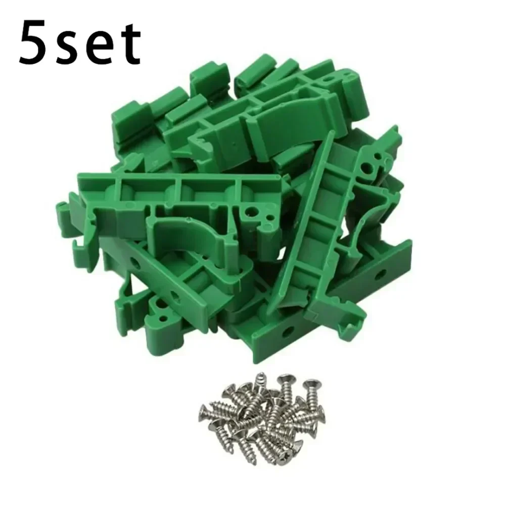 5 Set DRG-01 PCB DIN Rail Adapter Circuit Board Mounting Bracket DIN 35 Mounting Rail Holder 13mm Hole Pitch Home