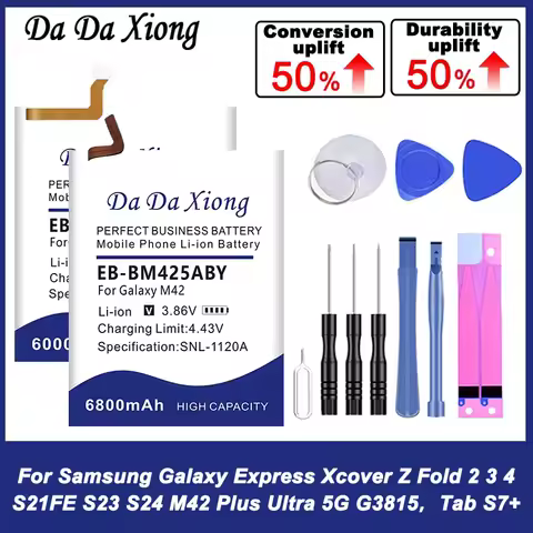 EB-BS918ABY EB-BG990ABY New Battery For Samsung Galaxy Express Xcover Z Fold 2 3 4 S21FE S23 S24 M42 Plus Ultra 5G G3815，Tab S7+