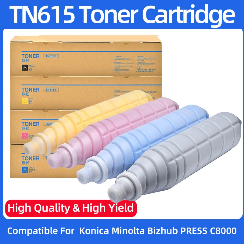 

1PCS TN615 TN-615 C8000 Toner Cartridge High Yield Compatible for Konica Minolta Bizhub PRESS C8000 high Quality Color Copier