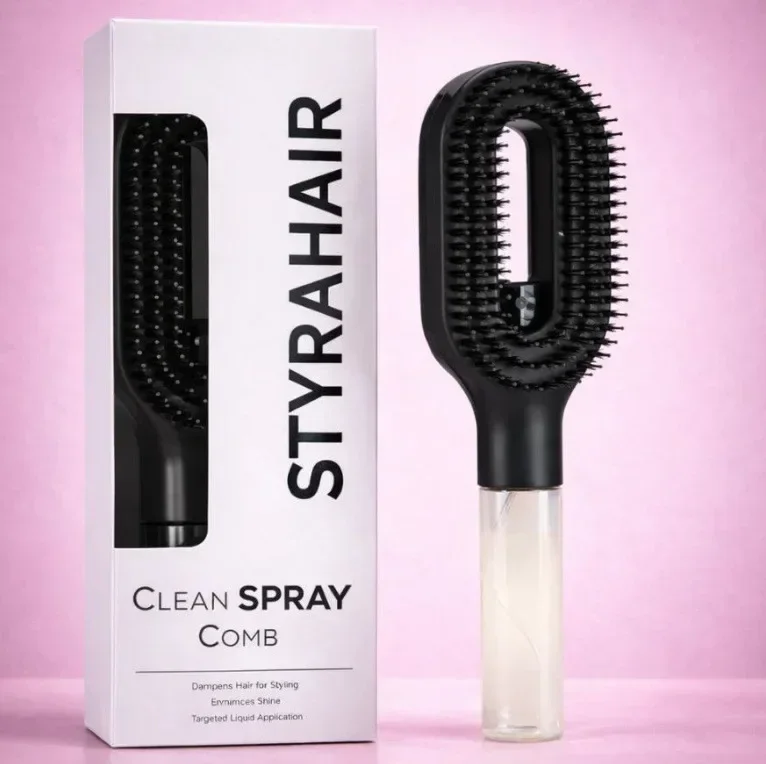 2-in-1-Sprüh-Massagekamm mit ätherischem Öl, Wassersprühflasche, antistatischer Kopfhautmassager zur Haarentwirrung, tägliche Haarpflege für den Salon – Detail 9