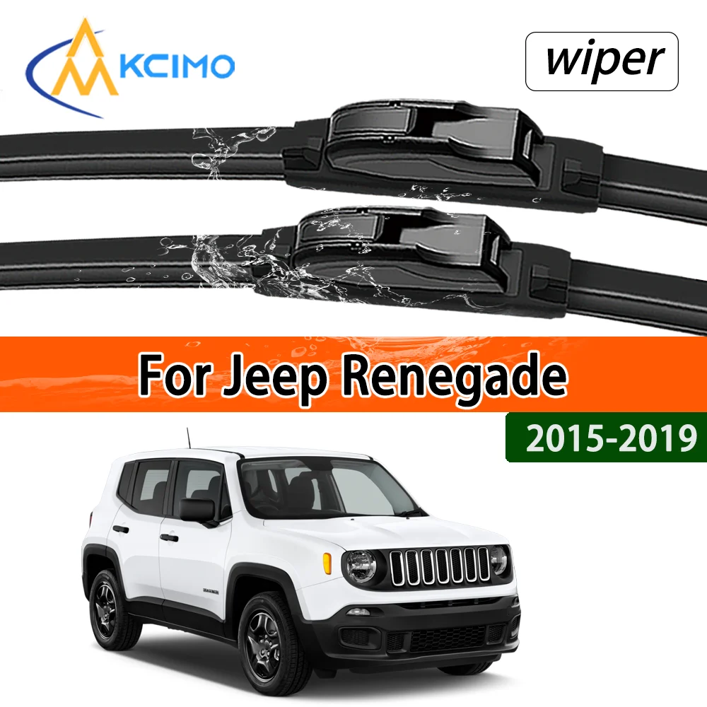 

Silent Black Front Wiper Blades Set for Jeep Renegade 2015-2019 2016 2017 Auto Windscreen Windshield Window Wiper Accessories