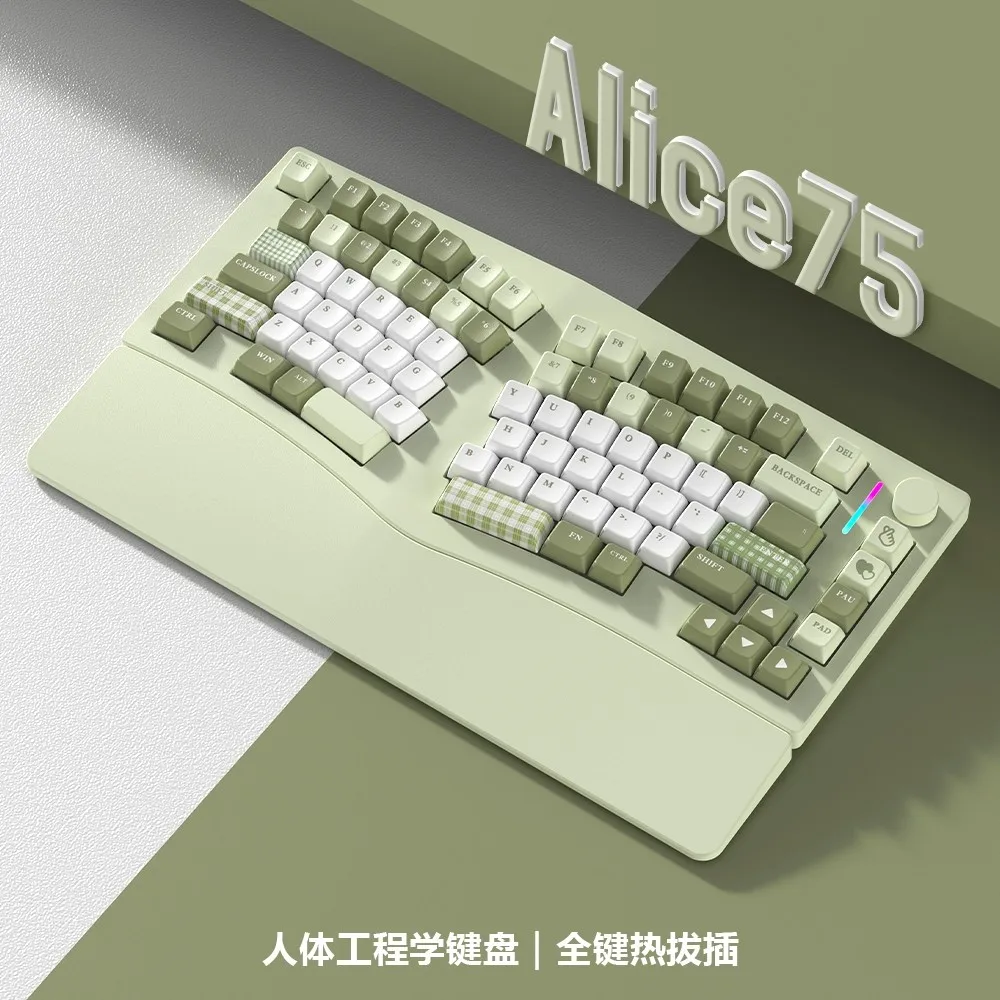 Imagem -06 - Pré Venda Localizador Alice75 Gamer Teclado Mecânico Modo Ergonomia 2.4g Teclado sem Fio Troca Quente Novo Alice 75 Teclados de Jogos