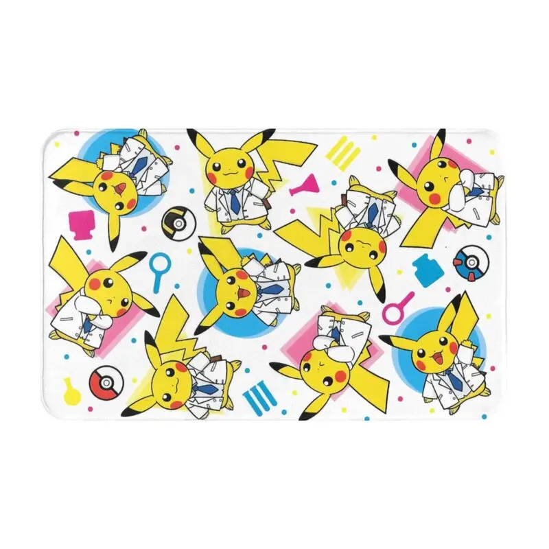 Custom Cartoon Animation Pokemon Pikachu Doormat Mat Anti-Slip Bath Kitchen Living Room Rug Carpet 40*60cm