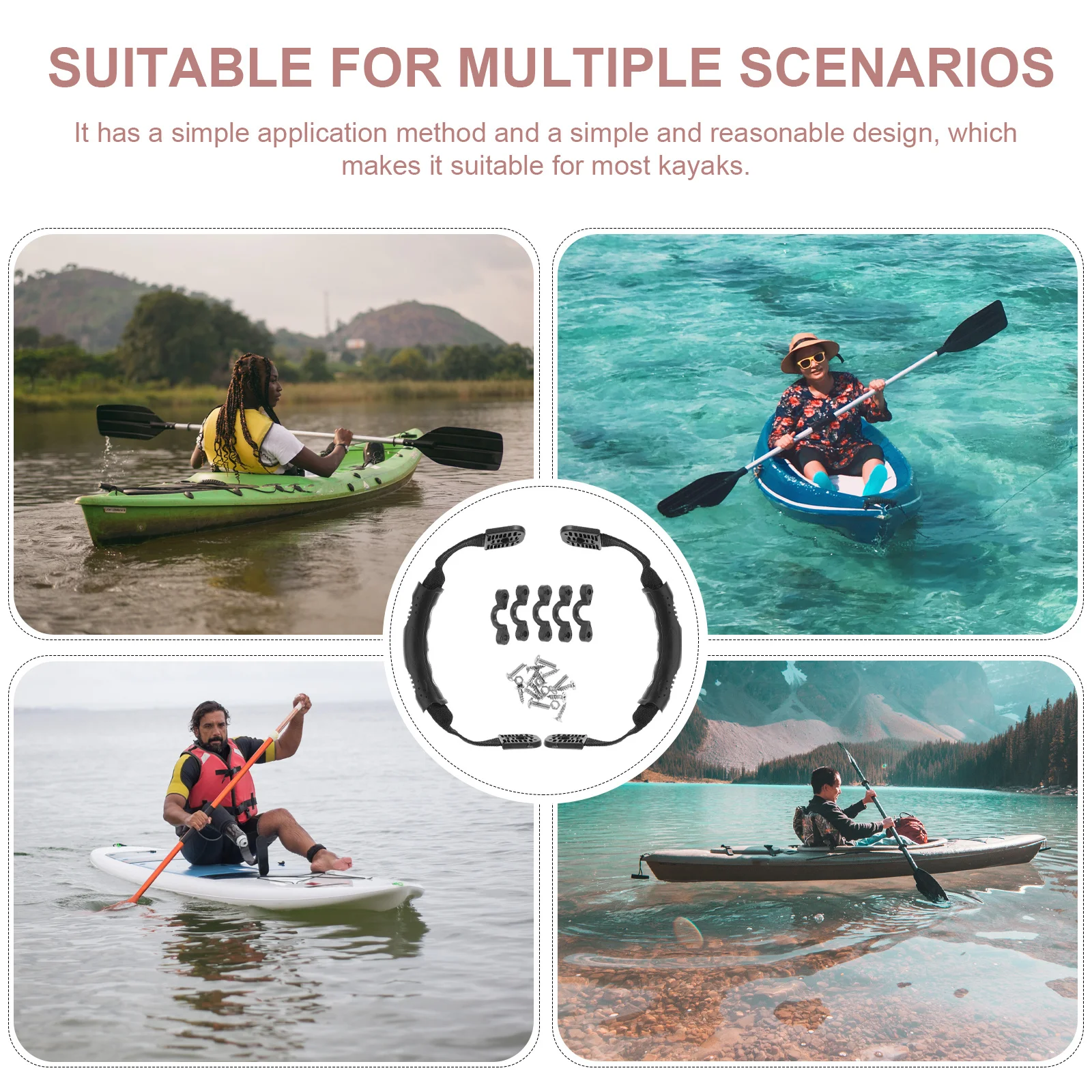 1 مجموعة 1 مجموعة كاياك مقبض عدة Pp النايلون الفولاذ المقاوم للصدأ الزورق كاياك حمل مقبض استبدال أجزاء لقارب الرياضات المائية في الهواء الطلق