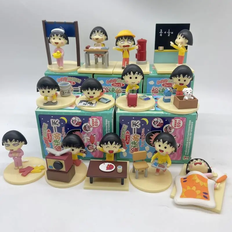 Nuevo en Stock pequeñas albóndigas feliz día escena familiar caja ciega figura de acción Kawaii decoración de escritorio juguetes niños regalos sorpresa