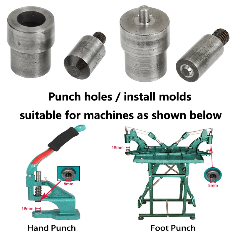 Metal Punch Hole And Eyelet Grommet Dies For Hand Punch Press Machine Mold For Clothing Leathercraft Sewing Accessorie