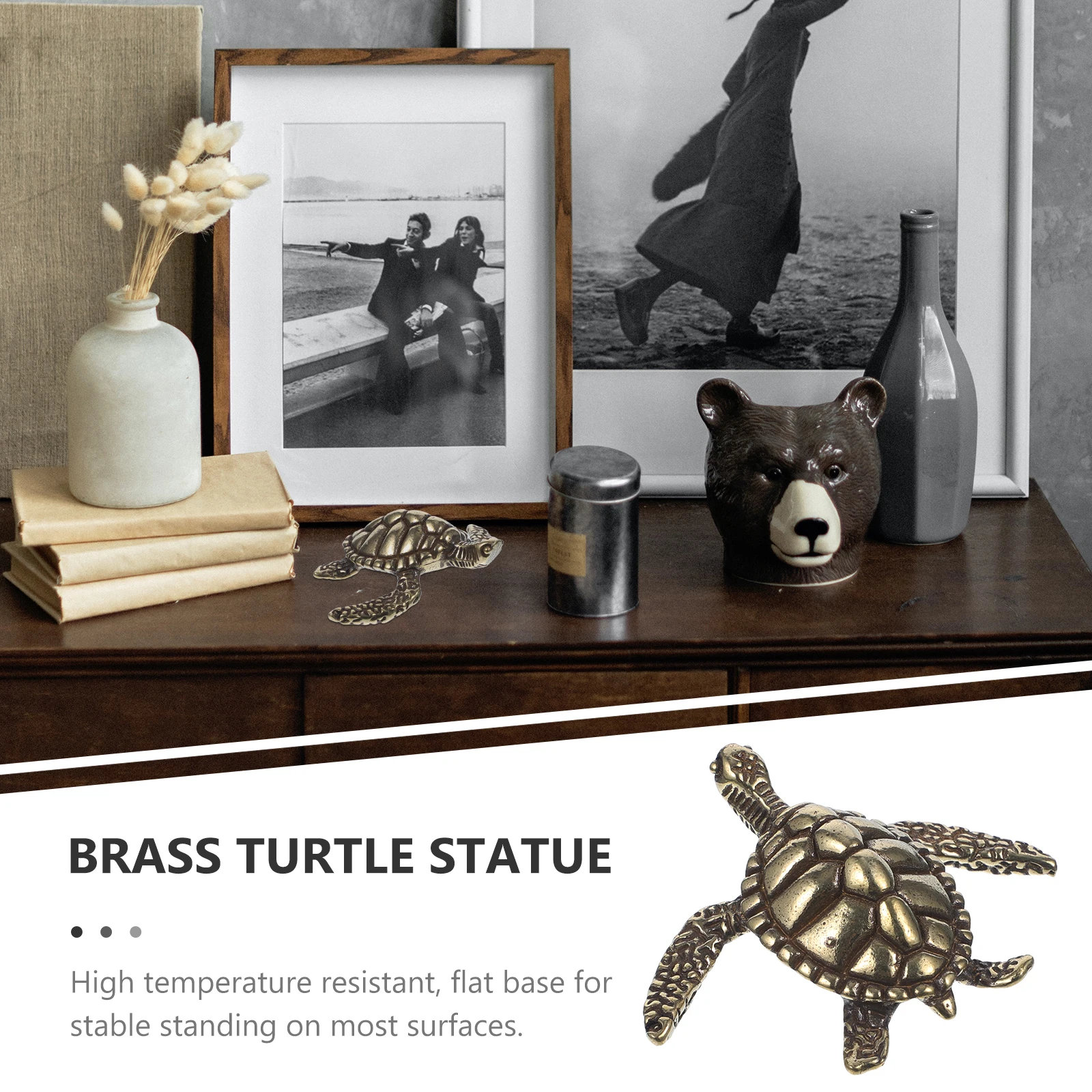 

Solid Copper Turtle Ornament Toys Home Decor Metal Figurine Desk Sculptures Decorations Tortoise Indoor Sea Brass Tabletop Decor