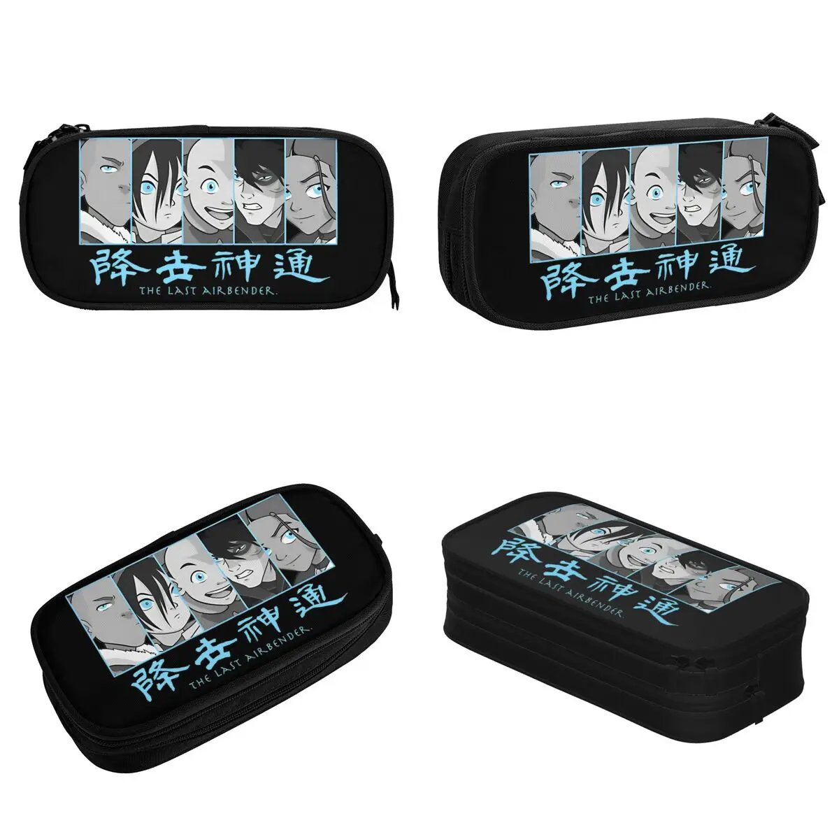 New Avatar The Last Airbender Kanji Group Pencil Case Pencilcases Pen Box for Student Large Storage Bag Office Gifts Stationery