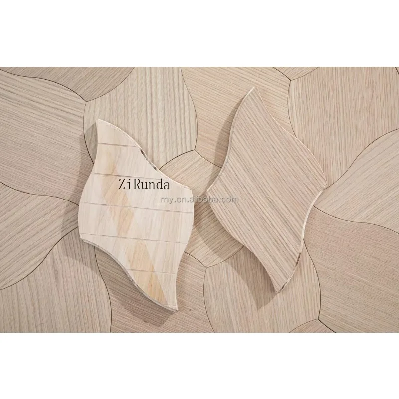نسخة مخصصة هندسة أوراق الشجر البلوط الباركيه الأبيض البلوط الجوز العائمة جبل