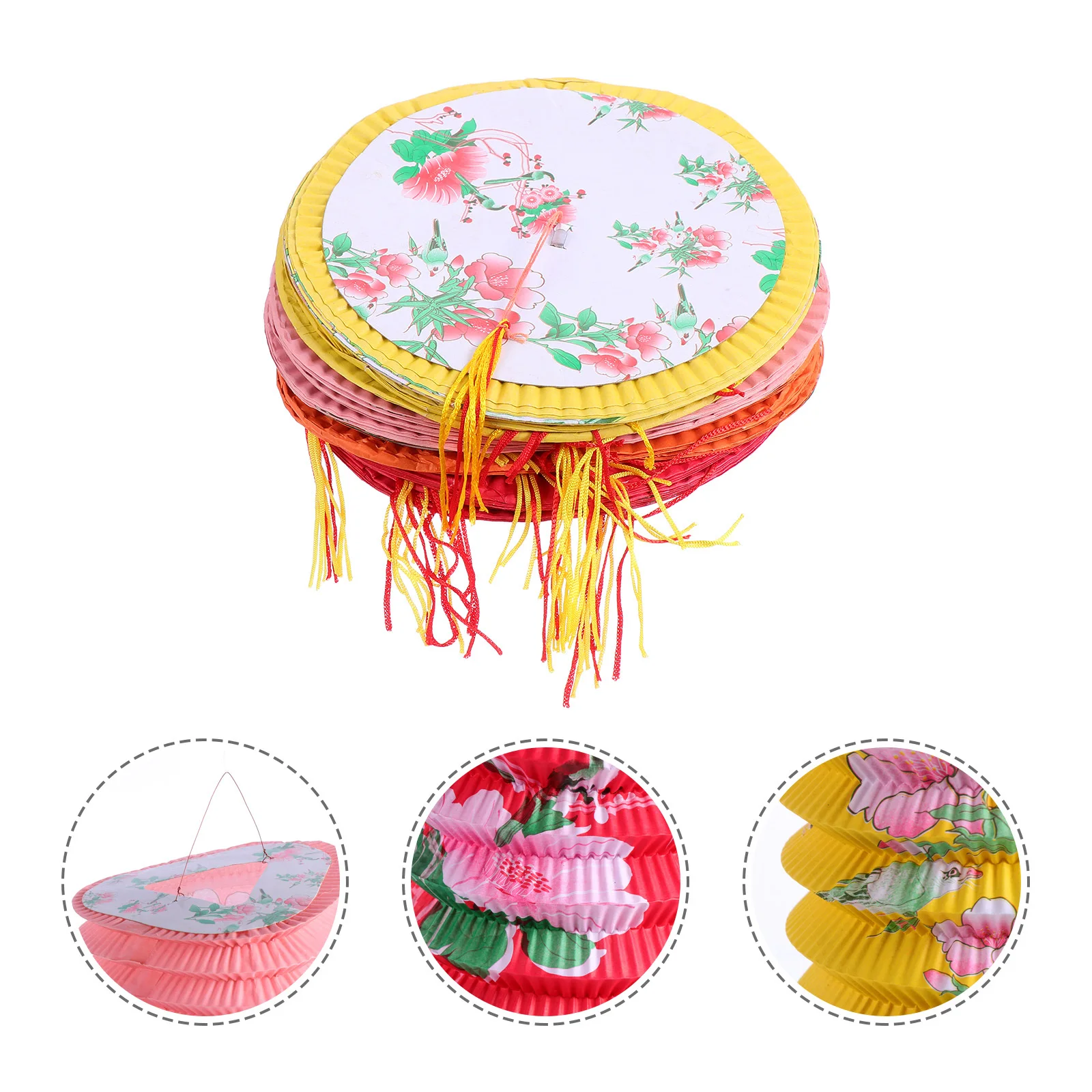 12Pcs Prosperity Chinese Lanterns Paper Hanging Ornaments Decorative Lanterns for Spring Festival Home Decoration