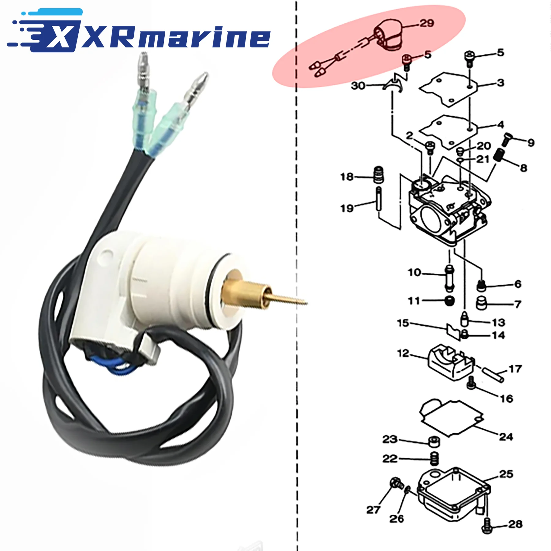 65W-14380-00 Conjunto de arranque principal compatible con motores fueraborda Yamaha Parsun de 4 tiempos 20 25 30 HP F20 F25 FT25 F30 65W-14380-20 65W‑14380‑21