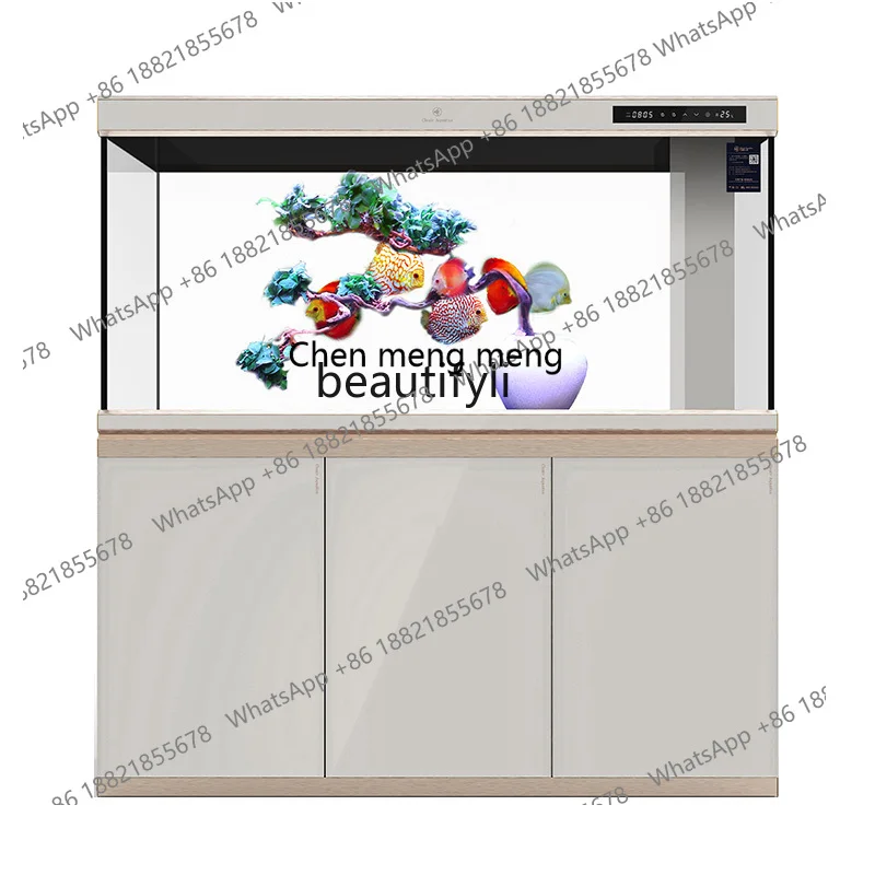

Medium and Large Light Luxury Living Room Screen Bottom Filter Fish Tank Ecological Super White Glass Aquarium