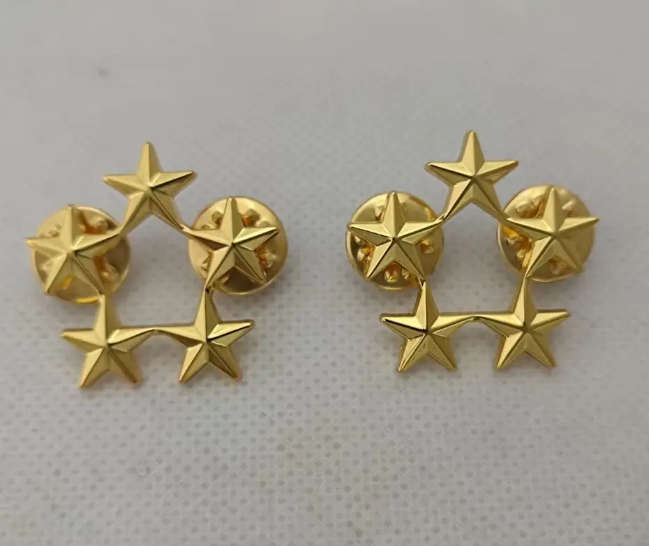 Armyshop2008 WW2 par de oficiales del ejército de EE. UU. 5 estrellas insignias de rango general PIN INSIGNIA broches militares dorados