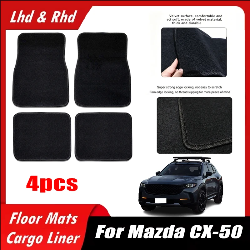 

4pcs Car Floor Mats All-Weather Easy To Clean Durable Anti-Slip Interior Protection Floor Liners For Mazda CX-50 Accessories