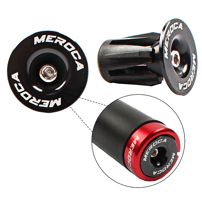 MEROCA Handlebar Cap Mtb Bicycle Handlebar Plugs  Mountain Bike Handle Bar End Bicycle Lock On Grips  Cap Handle Cover Cycling