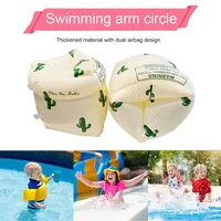 1Pair Pool Buoy Armbands Double Air Bag Inflatable Swimming Pool Arm Floaters PVC Printed Adult Kids Swimming Accessories