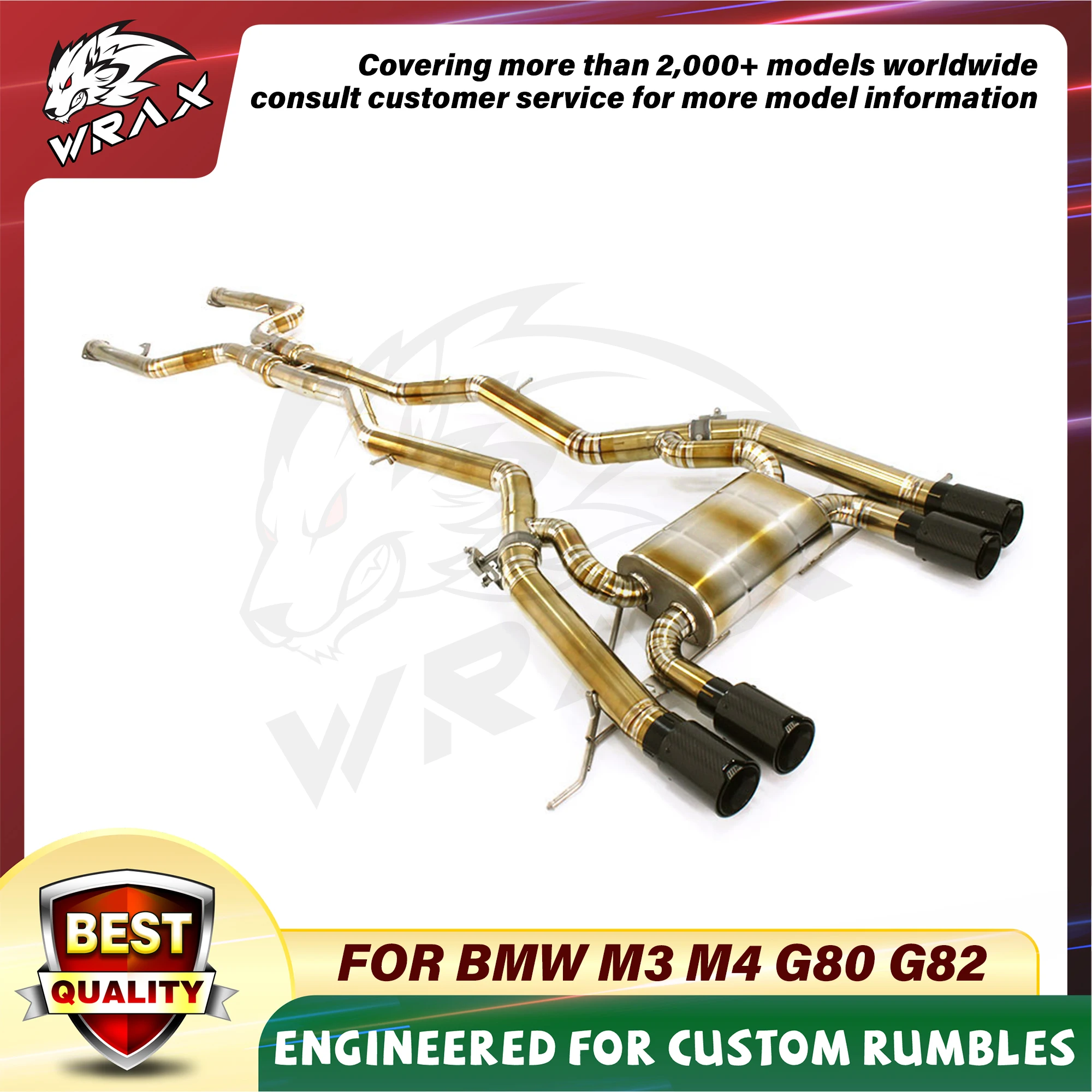 

WRAX Titanium Exhaust with Deep Sound For BMW M3 M4 G80 G82 Catback High Performance Exhaust System Tail Performance Muffler