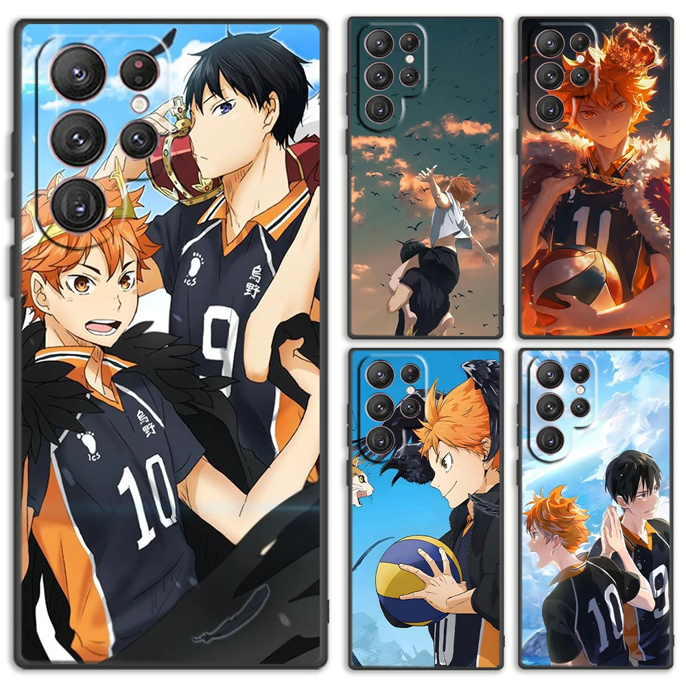 Haikyu Shoyo Hinata Comics Phone Case For Samsung S24 S23 S22 S21 S20 FE S10 S10e Ultra Plus Lite Black Soft Cover