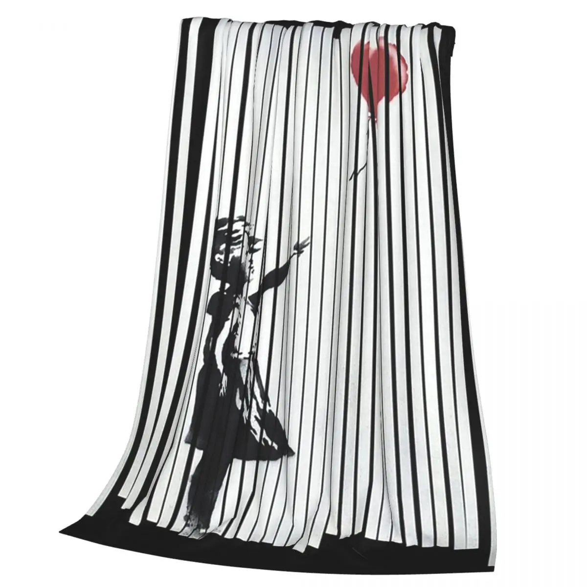 Hey! I Fixed It! Banksy Shredded Balloon Girl Blankets Flannel Throw Blanket Plush for Bed Living room Picnic Travel Home Sofa