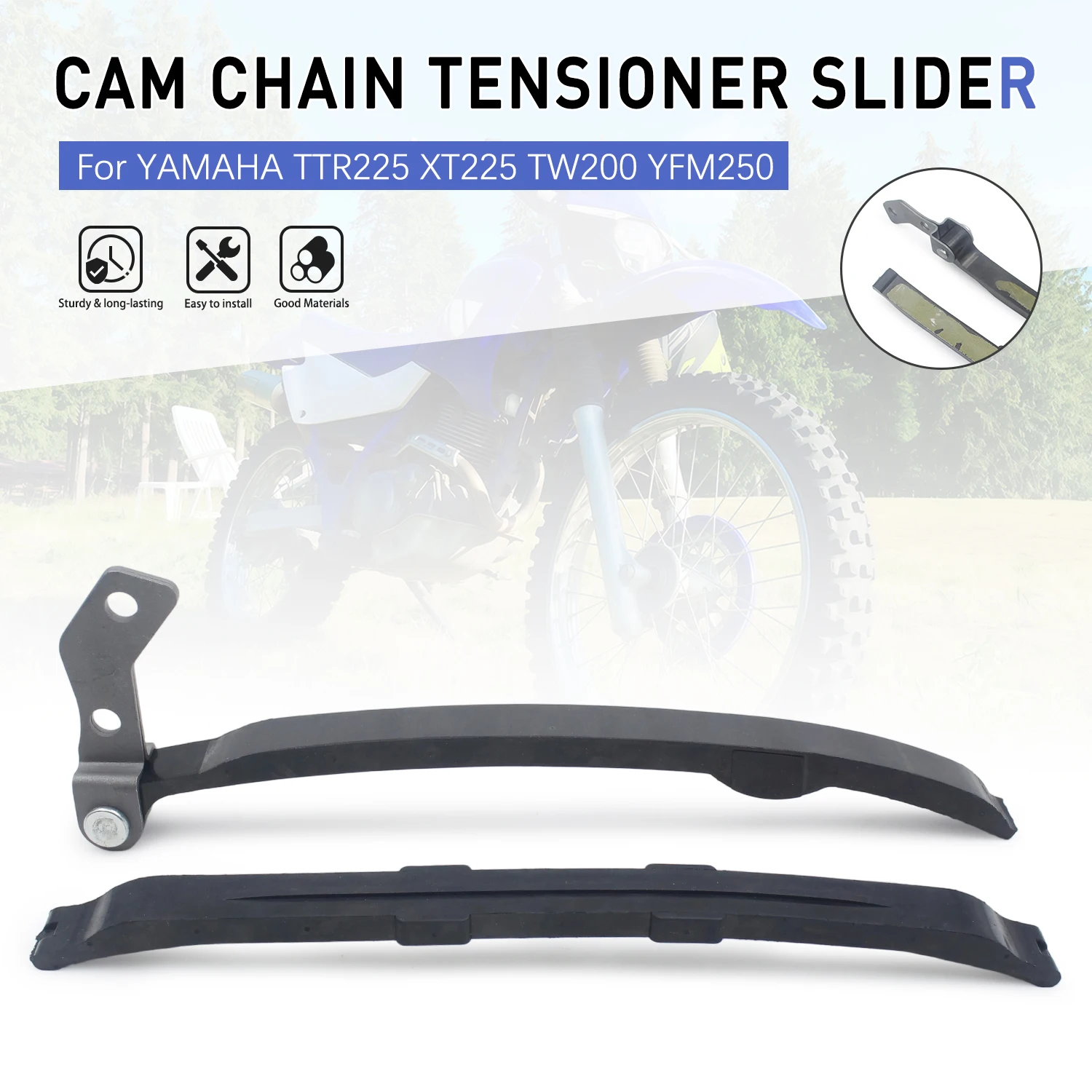 Motorcycle Part For YAMAHA BEAR TRACKER YFM250 TTR225 SEROW XT225 TTR230 SR185 XT125 Timing Chain Tensioner Guide Plate Set