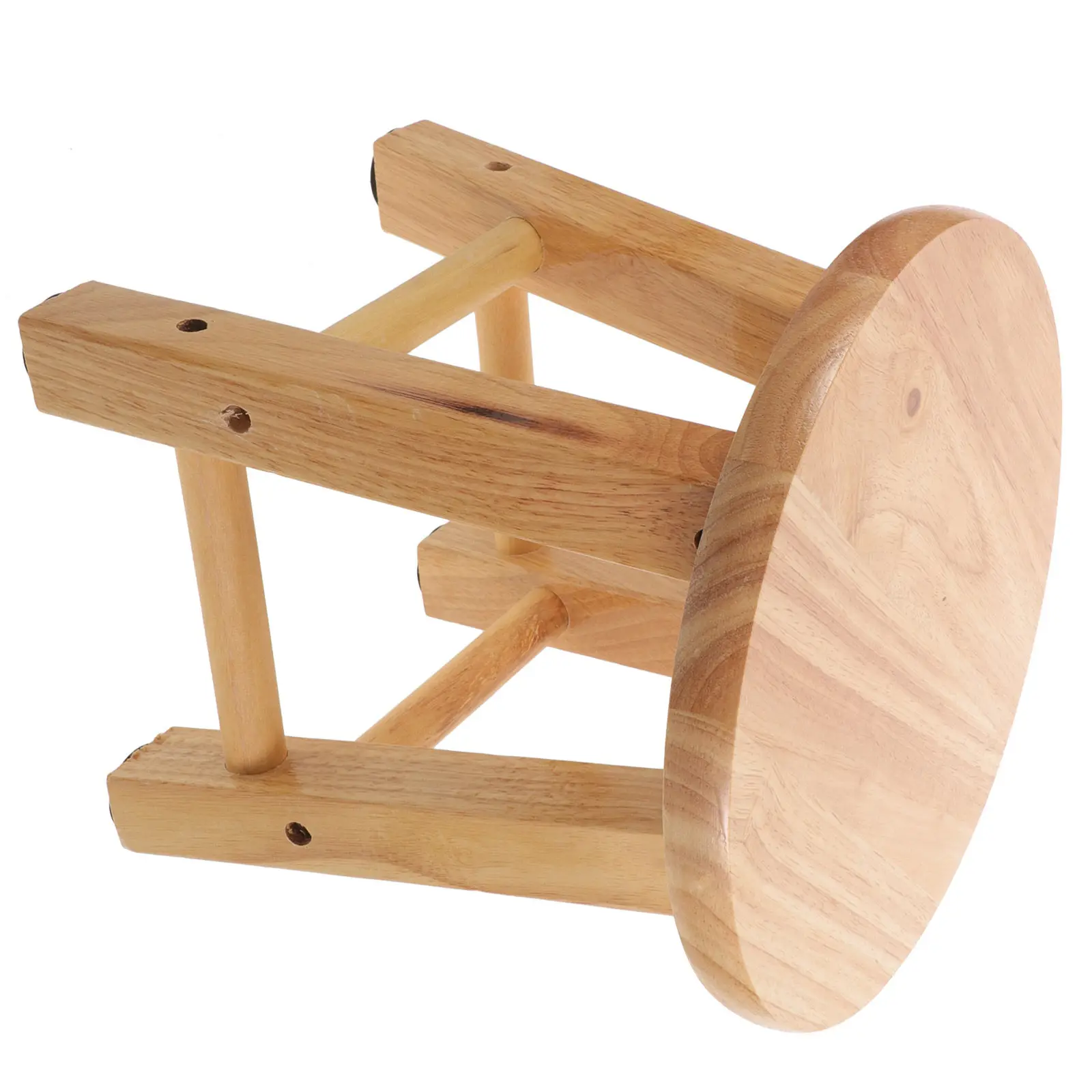 Rustic Solid Wood Step Stool Low Height Small Footstool for Sitting Foot Rest Shoe Changing Living Room Office Dorm Bathroom