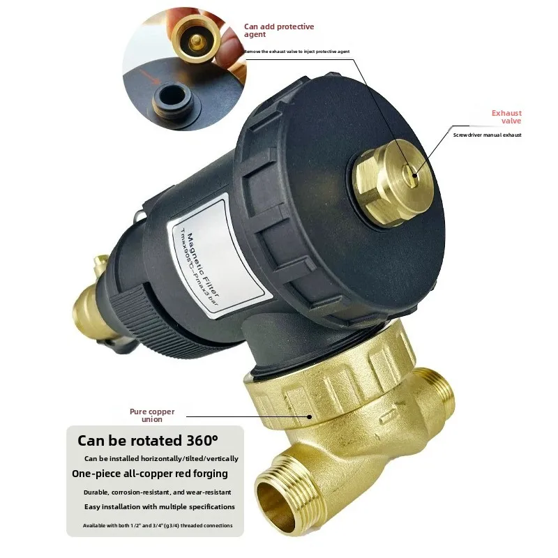 Condensing Boiler Protection Kit – Magnetic Dirt Filter & Scale Inhibitor for Heating Systems, Rust & Sludge Remover