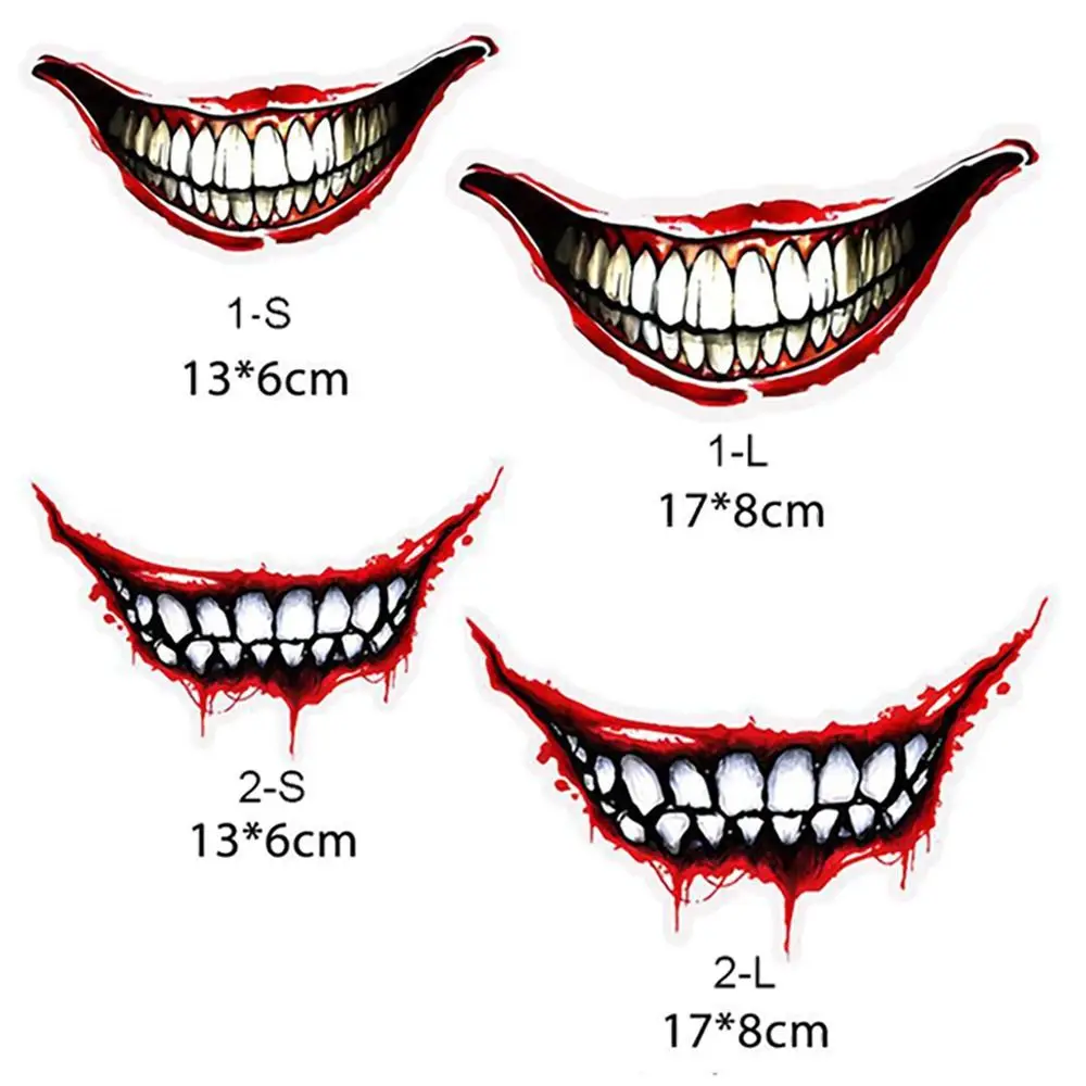 Creative Dark Personality Bloody Lips Motorcycle Helmet Sticker Self-Adhesive Waterproof Scratch-proof Evil Tooth Car Decal