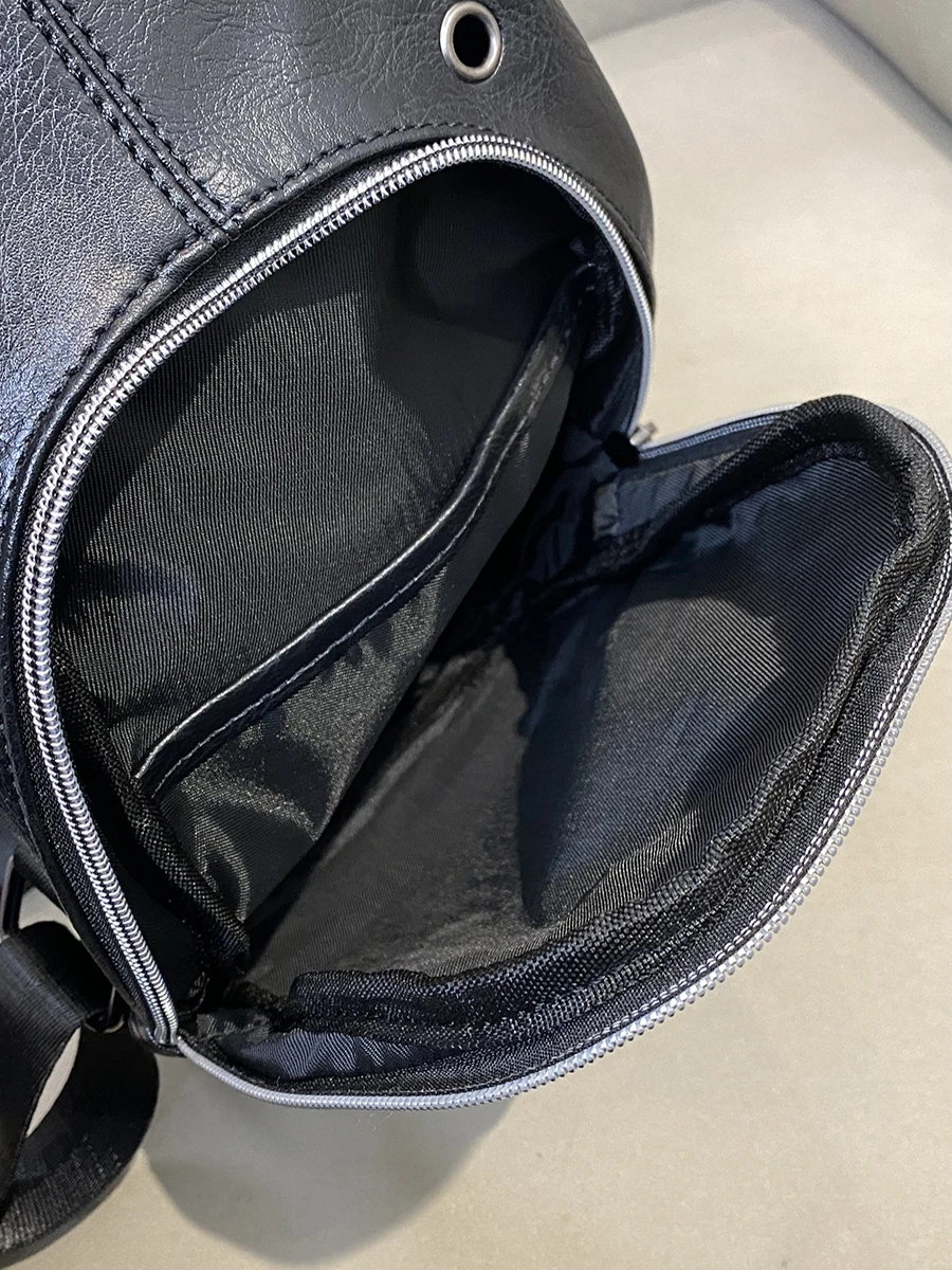 Men's Large Capacity Leather Chest Bag - usage example